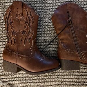 Brown Western Style Ankle Boots